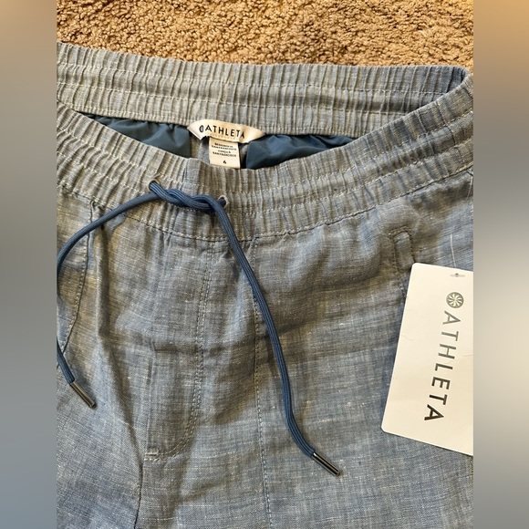 NWT Athleta Retreat Linen Jogger in Chambray Blue Women’s size 6 - Picture 5 of 11